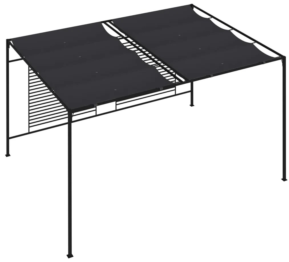 Gazebo com toldo retrátil 4x3x2,3 m 180 g/m² antracite