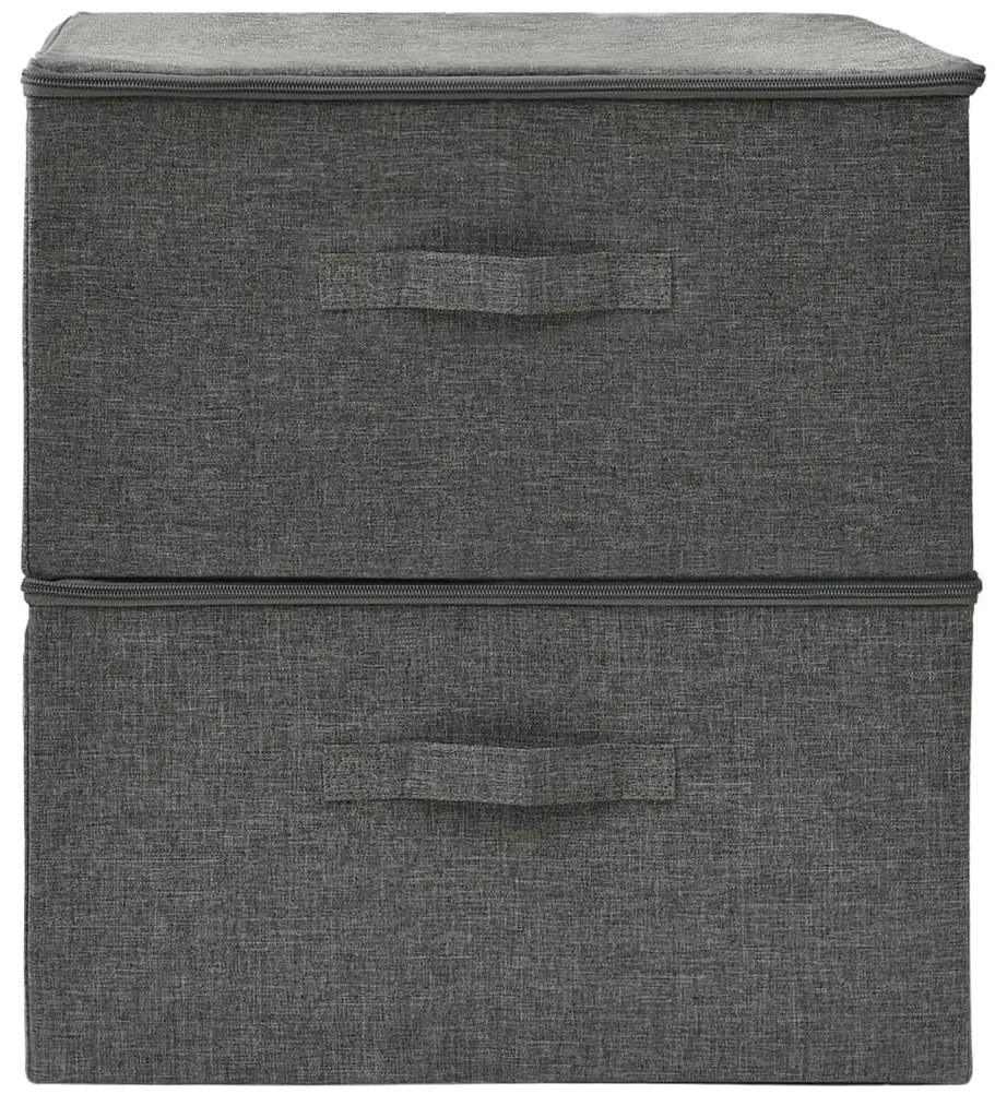 Caixas de arrumação 2 pcs 43x34x23 cm tecido antracite
