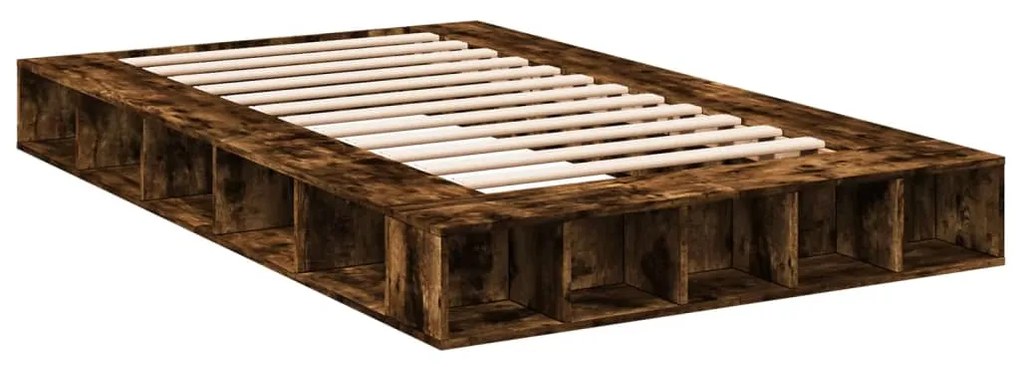 Estrutura de cama 135x190 cm derivados madeira carvalho fumado