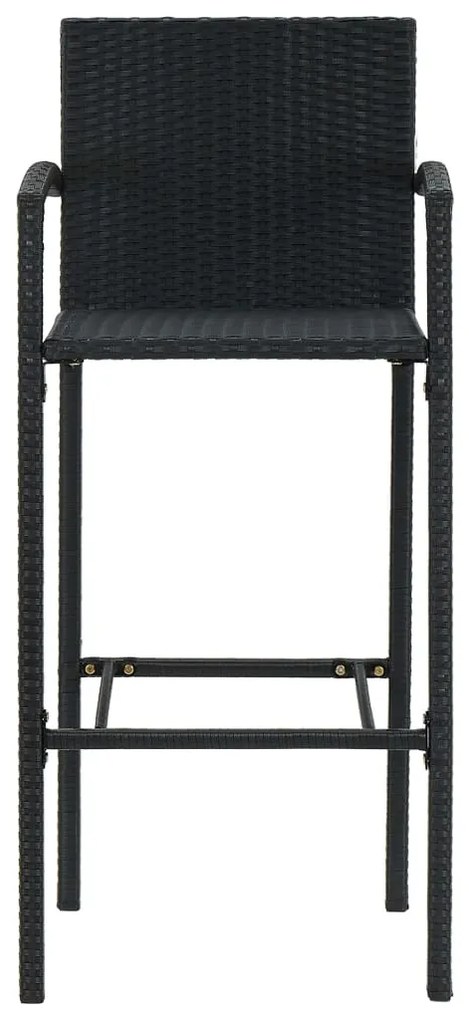 Bancos de bar 4 pcs vime PE preto