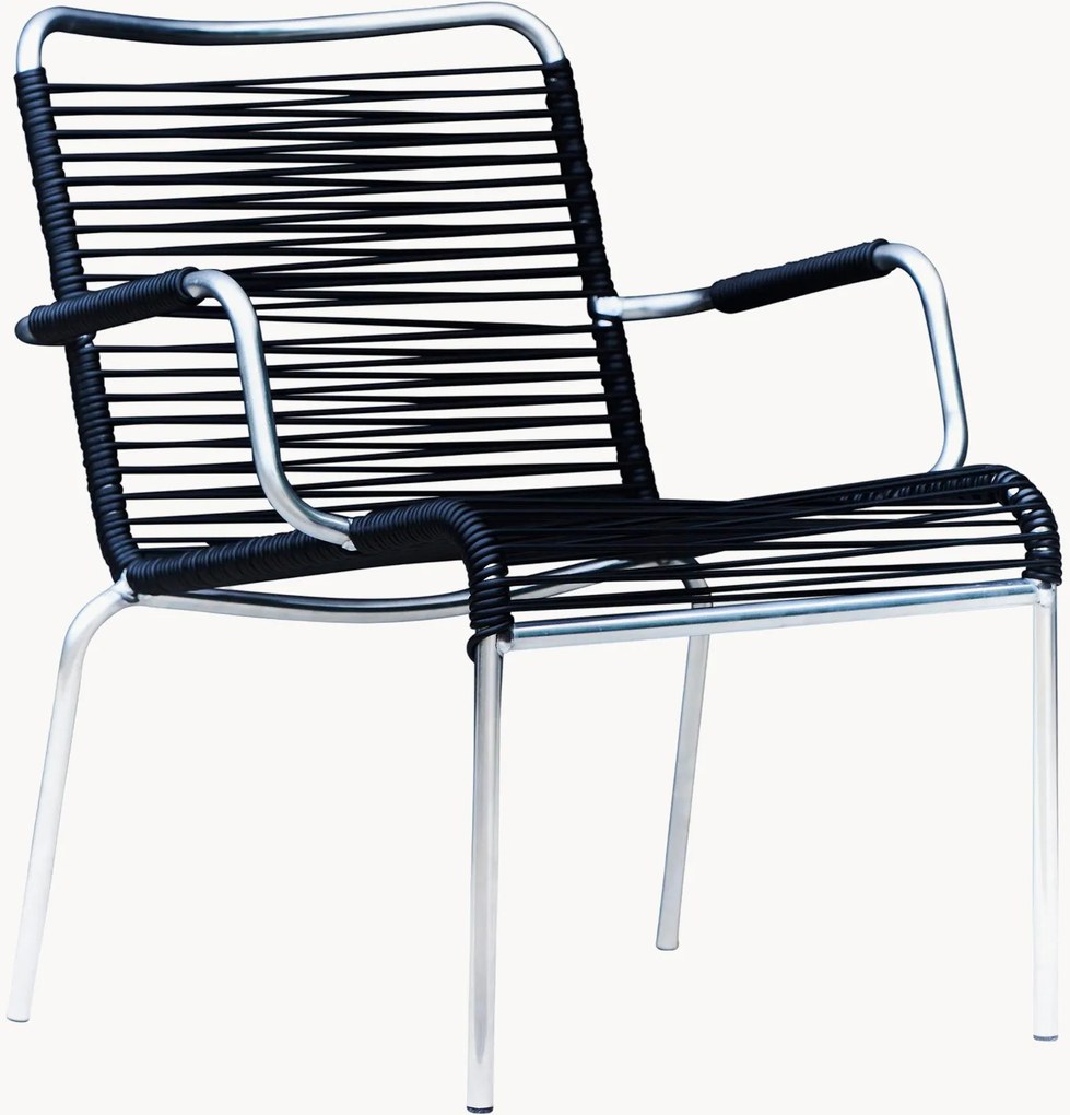 Cadeiras lounge artesanais empilháveis para jardim Mya Spaghetti, conjunto de 2