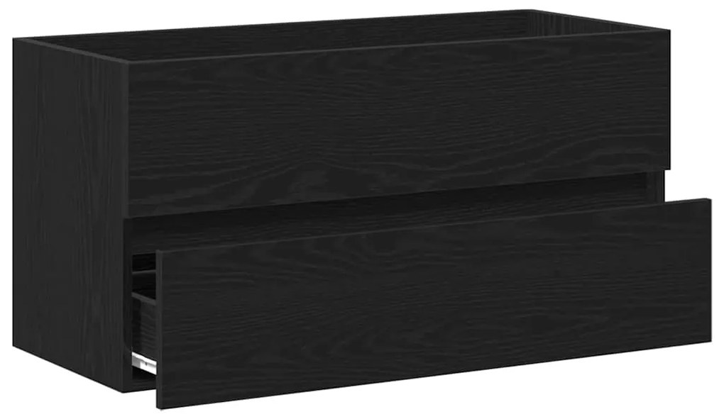 Gabinete para Pia Carvalho Preto 90x38,5x45 cm Madeira Engenheirada