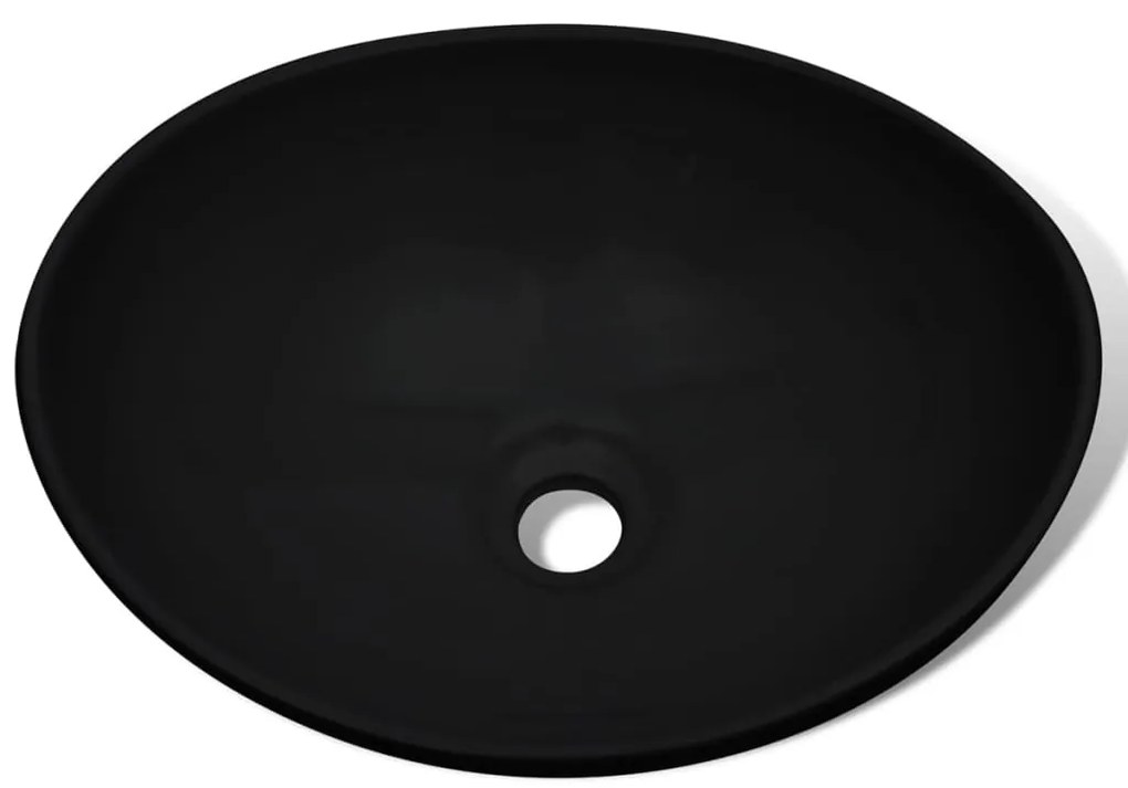 vidaXL Lavatório cerâmica 40x33 cm preto