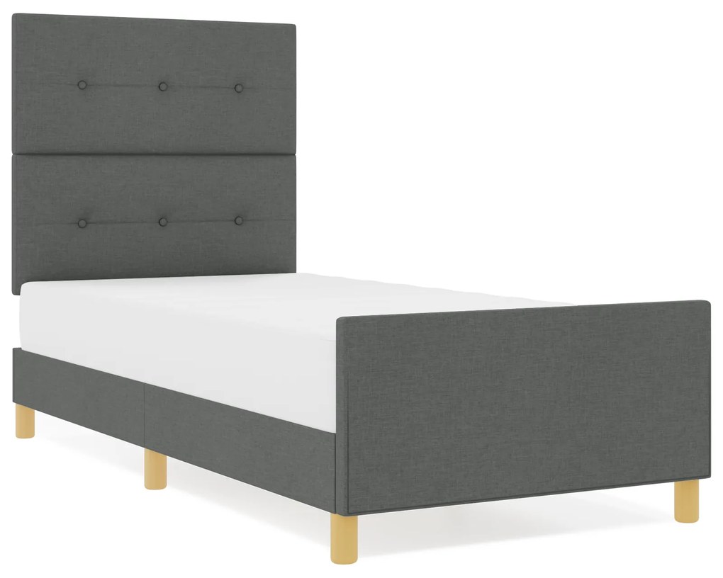Cama vidaXL Cinza Escuro 80x200 cm de Tecido