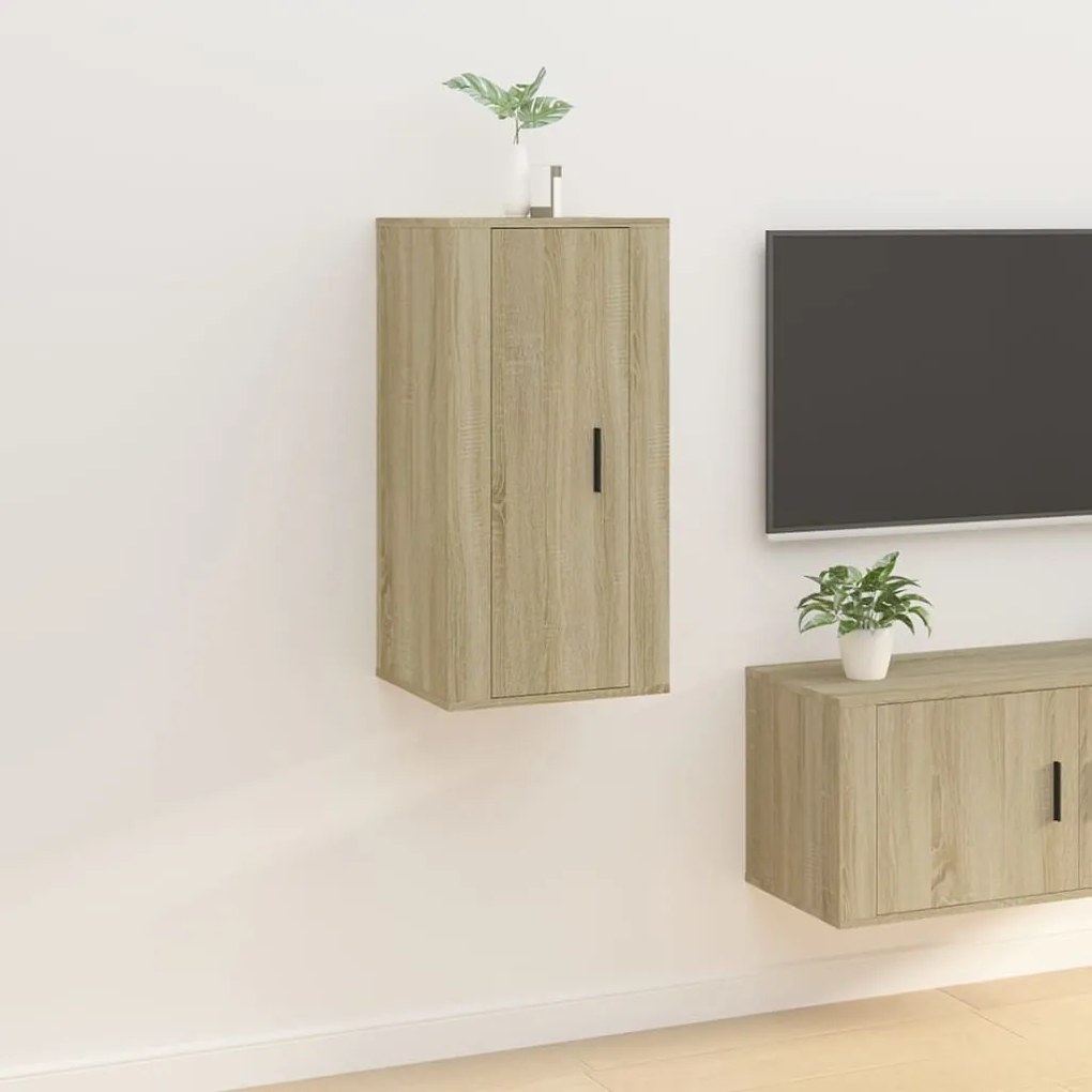 816675 vidaXL Móvel de TV de parede 40x34,5x80 cm carvalho sonoma