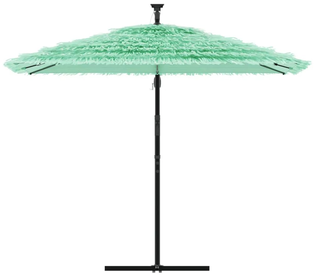 Guarda-sol de jardim com poste de aço 269x269x235 cm verde
