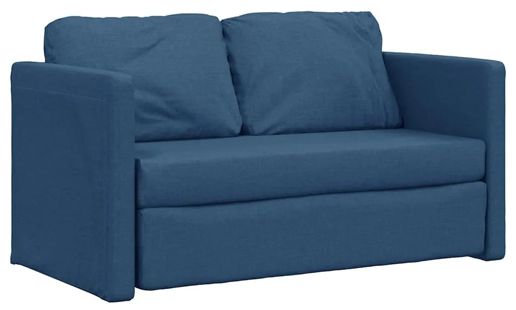 Sofá-cama sem pés 112x174x55 cm tecido azul