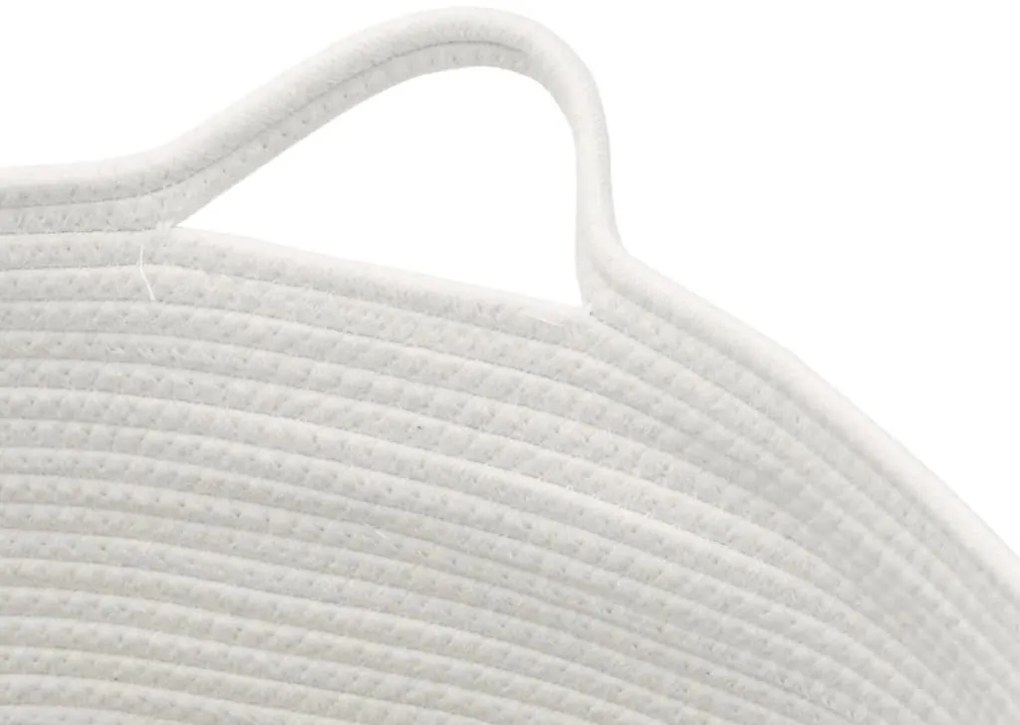 Cesto de arrumação Ø55x36 cm algodão cinzento e branco