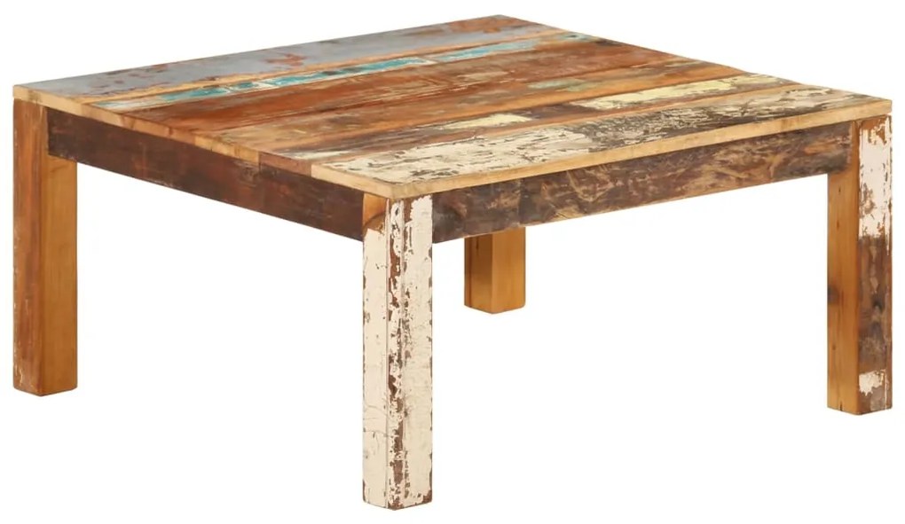 Mesa de centro 80x80x40 cm madeira recuperada maciça