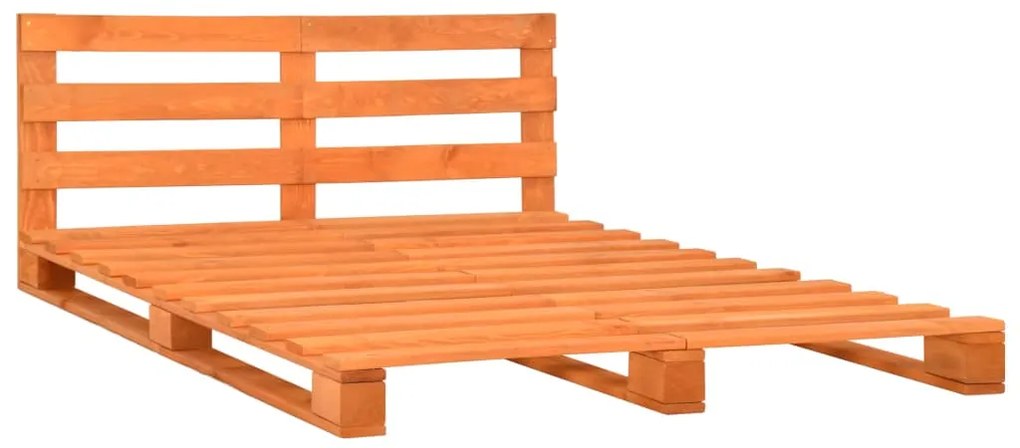 Estrutura de cama em paletes pinho maciço 200x200 cm castanho