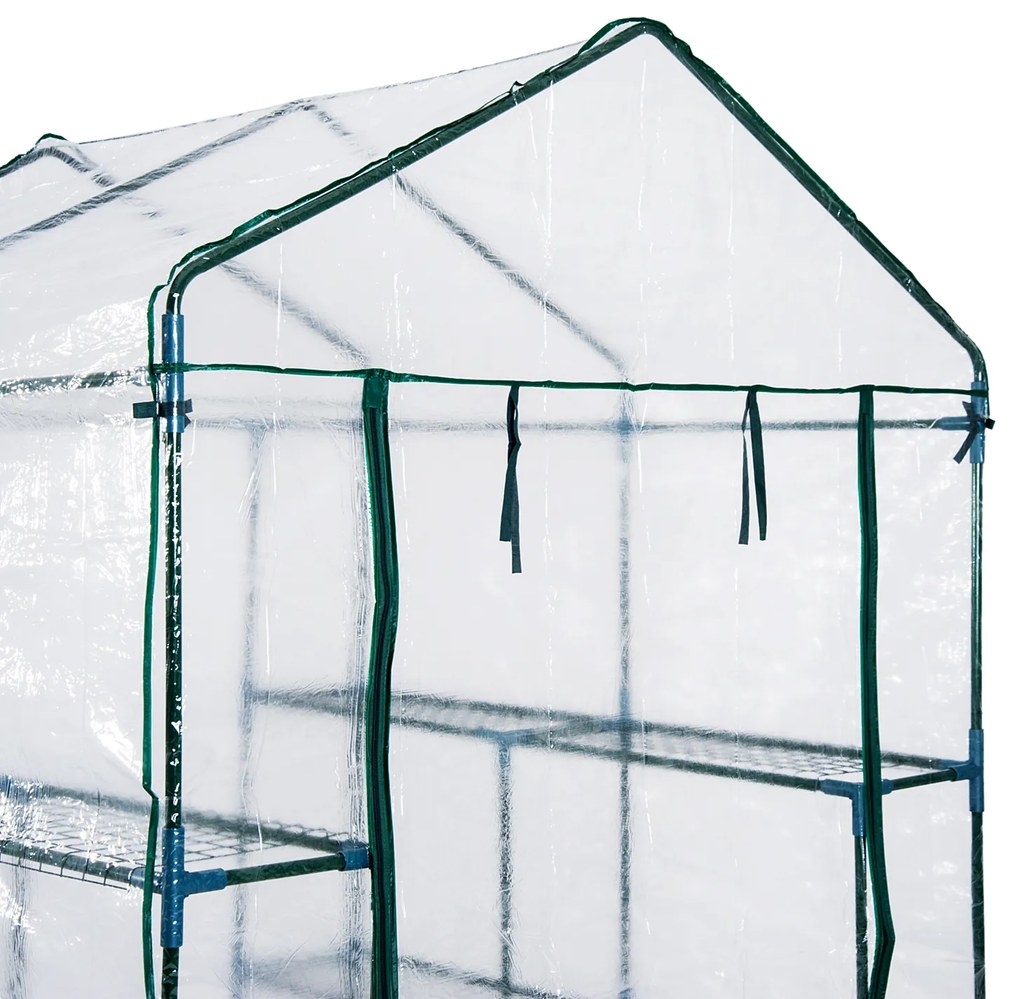 ® Estufa Transparente de jardim Viveiro Caseiro Platas com 3 Andares 143x143x195cm