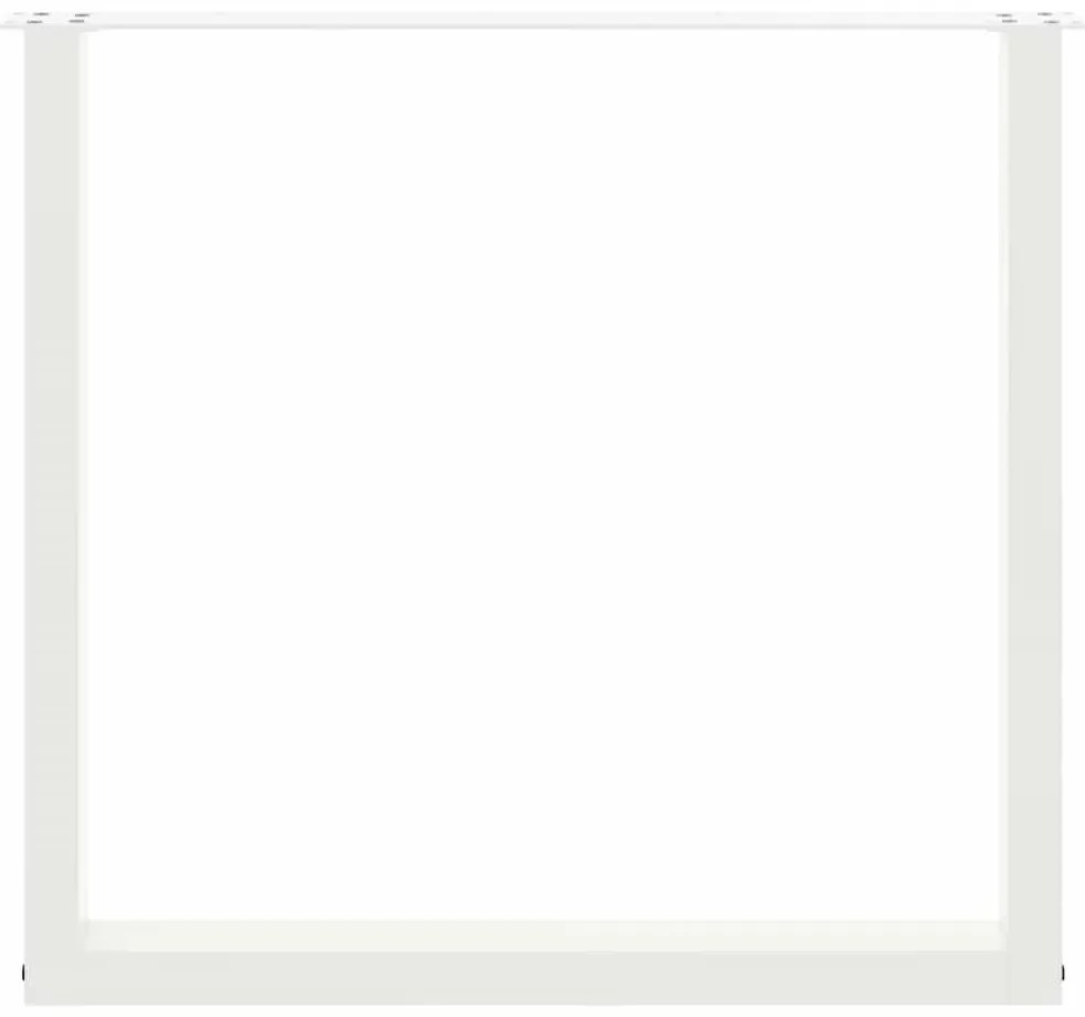 Pés de mesa de jantar em forma de U, 2 peças, branco, 80x (72-73) cm,