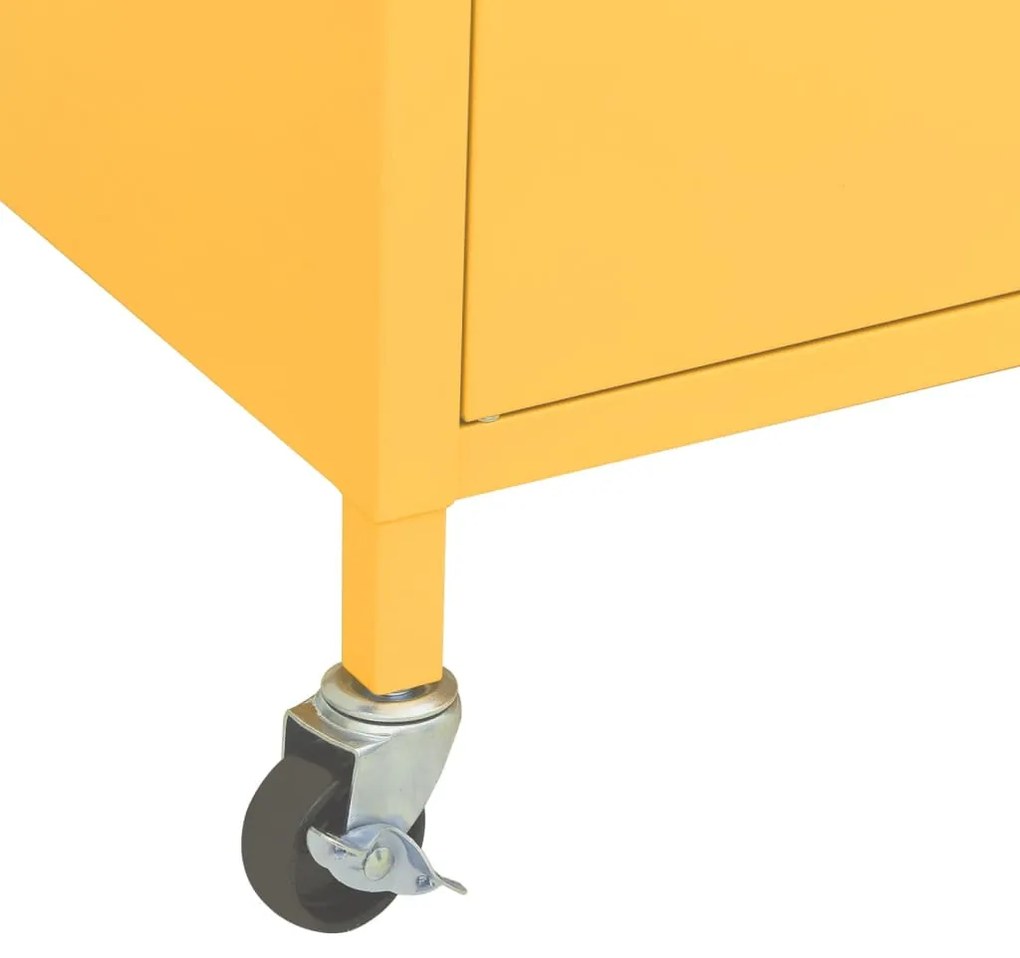 Armário de arrumação aço 60x35x56 cm amarelo mostarda