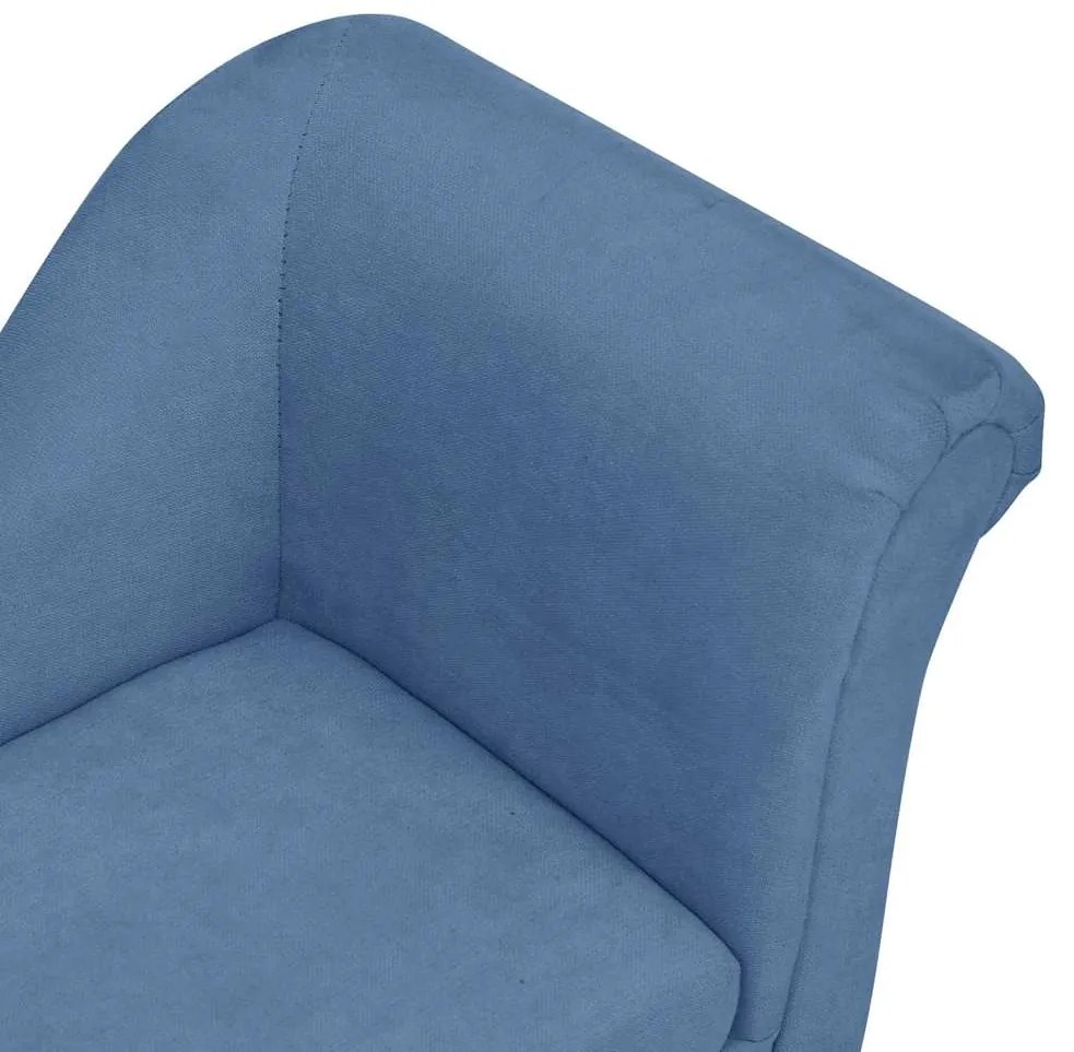 Sofá para cães com almofada 83x44x44 cm pelúcia azul