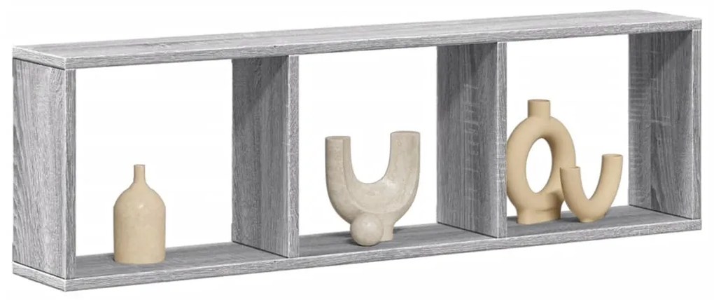 vidaXL Armário parede 100x16x30 cm derivados de madeira cinza sonoma
