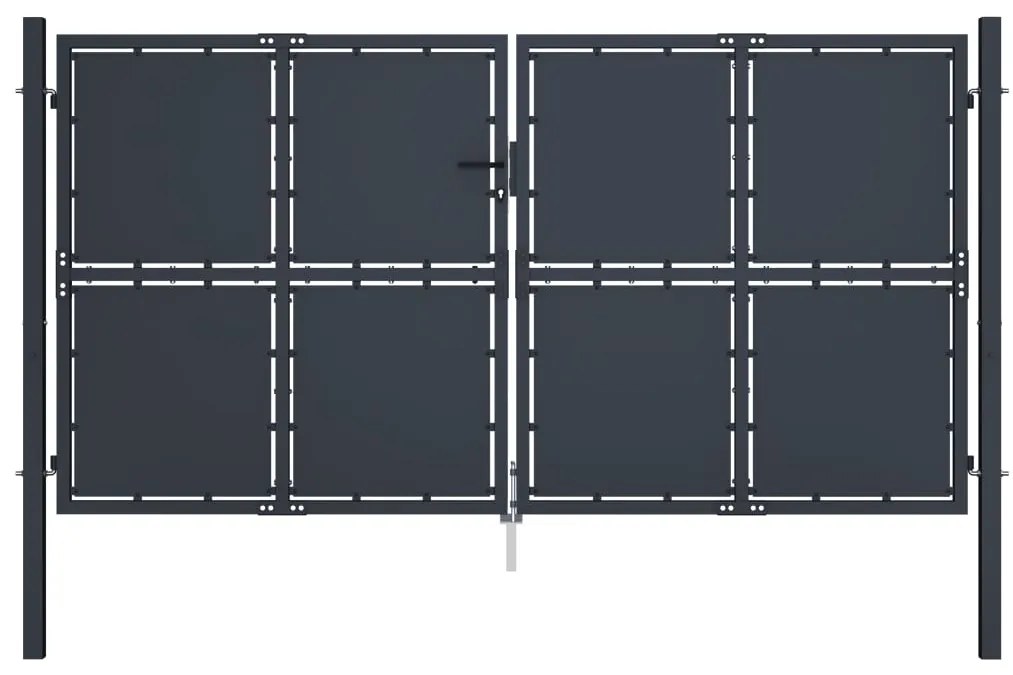 Portão de jardim 300x125 cm aço antracite