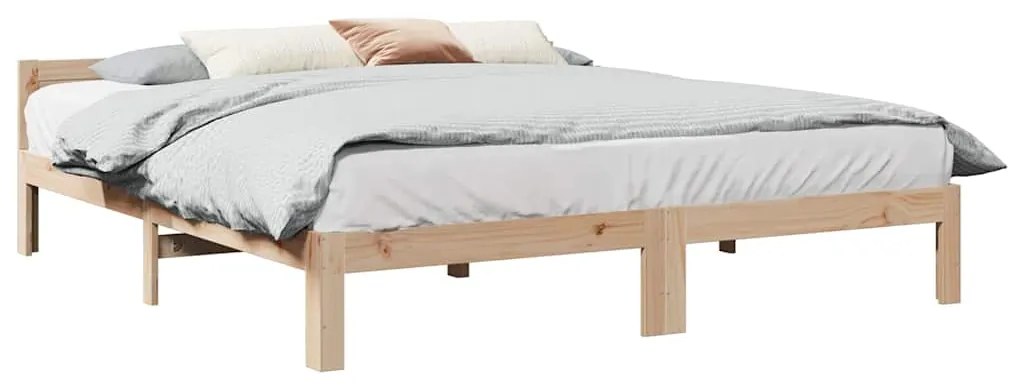 vidaXL Cama sem colchão 160x200 cm madeira de pinho maciça