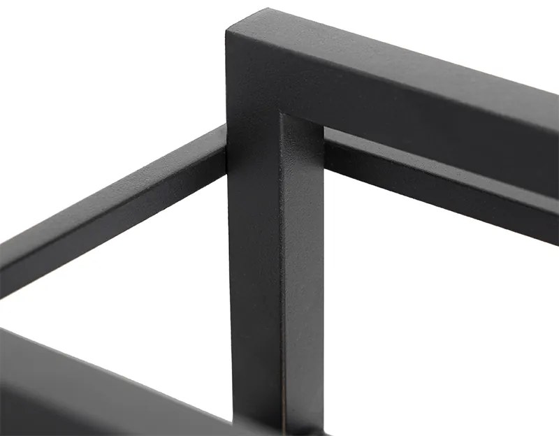 Candeeiro de mesa industrial preto com madeira - Cage Rack