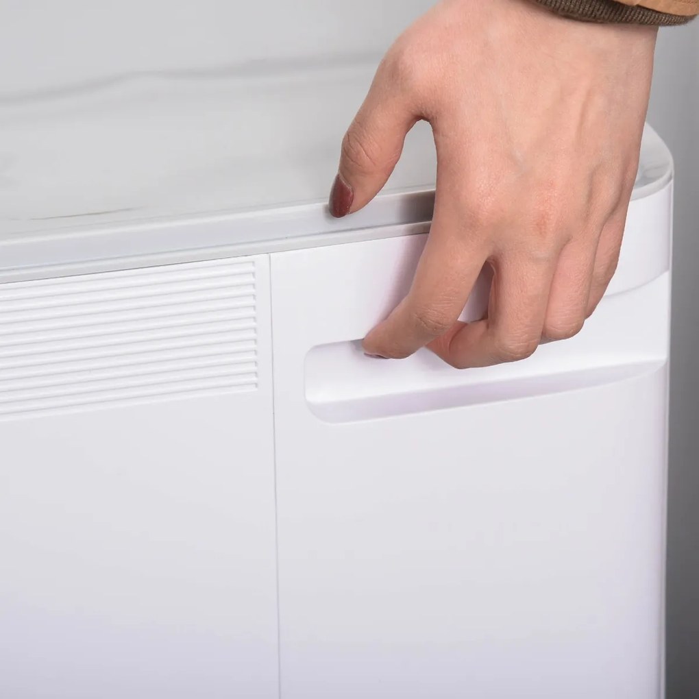 Ar condicionador portátil 4 em 1 ventilador refrigerador desumidificador 2 velocidades com tela LED com controle remoto silencioso 900W 38x35x70,5 cm Branco