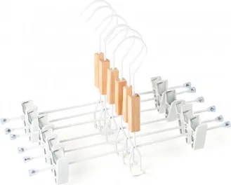 Pack De 6 Cabides Com Pinça Em Madeira E Aço Säly Branco - Sklum