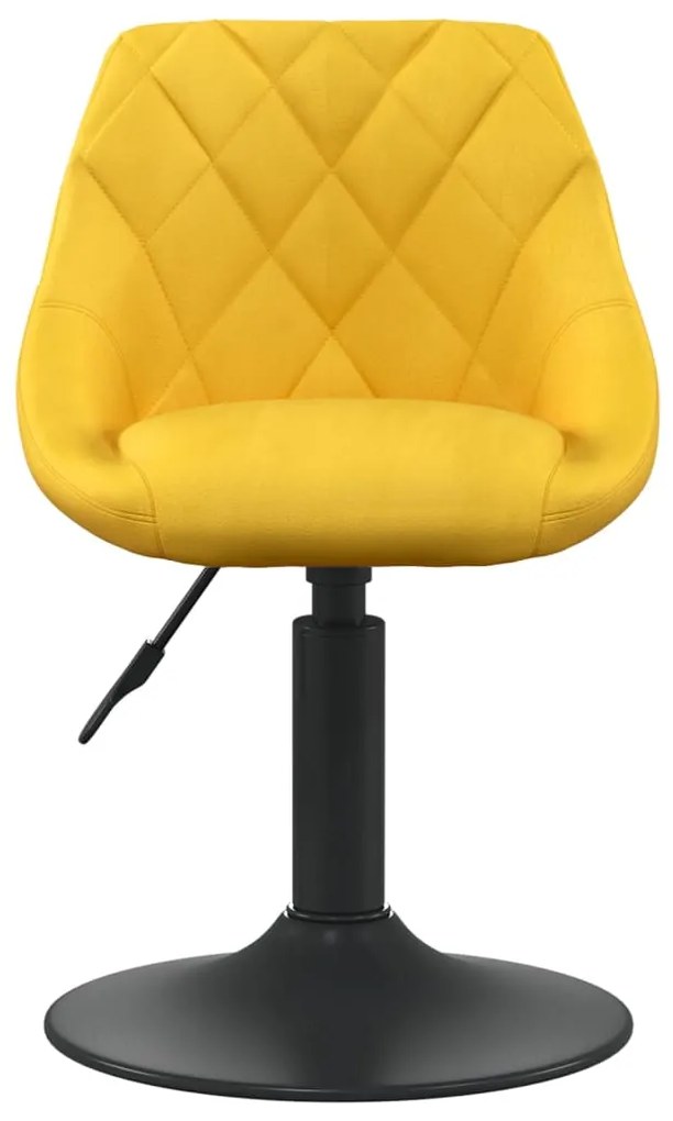 Cadeiras de jantar giratórias 6 pcs veludo amarelo mostarda
