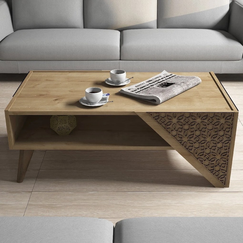 Mesa de Centro Beril – Carvalho – 105x58x40 cm