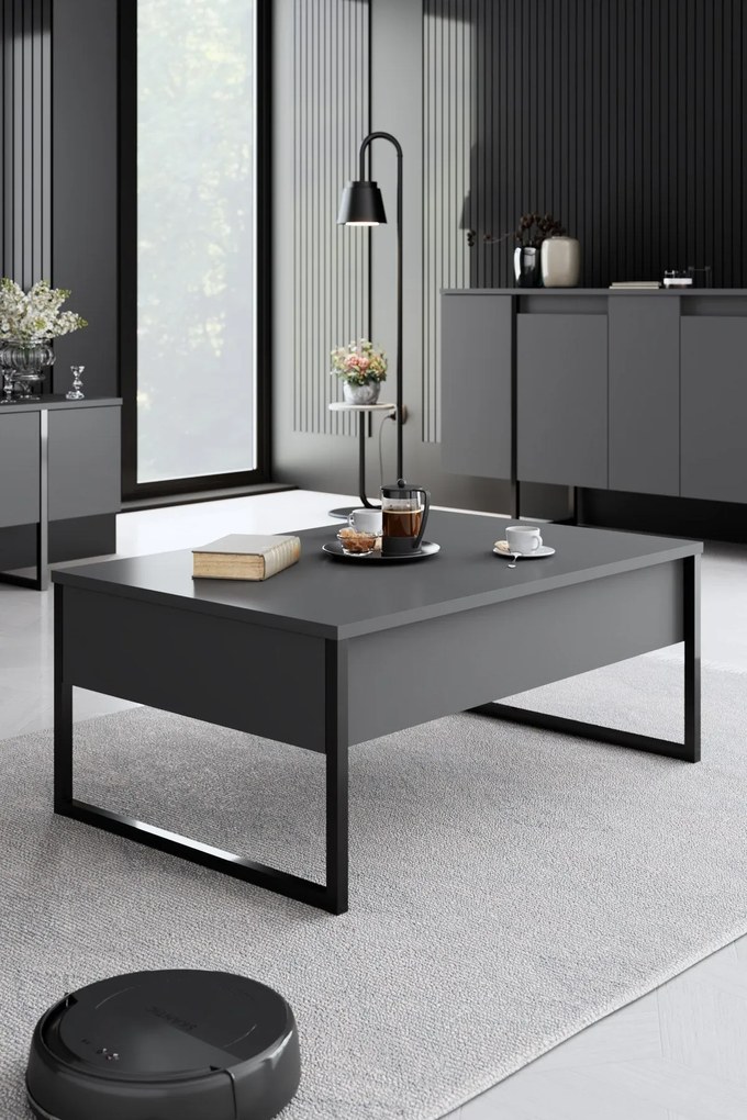Conjunto de Mobiliário de Sala Luxe – Nogueira e Preto – Console 160x3