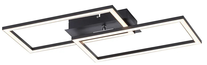 Luminária de teto preta 54 cm incl. LED regulável em 3 níveis - Georgi Moderno