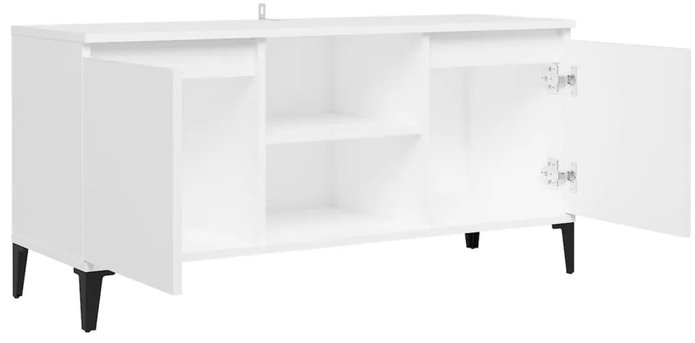 Móvel de TV com pernas em metal 103,5x35x50 cm branco
