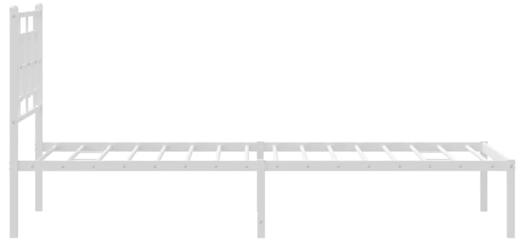 Estrutura de cama com cabeceira 100x190 cm metal branco