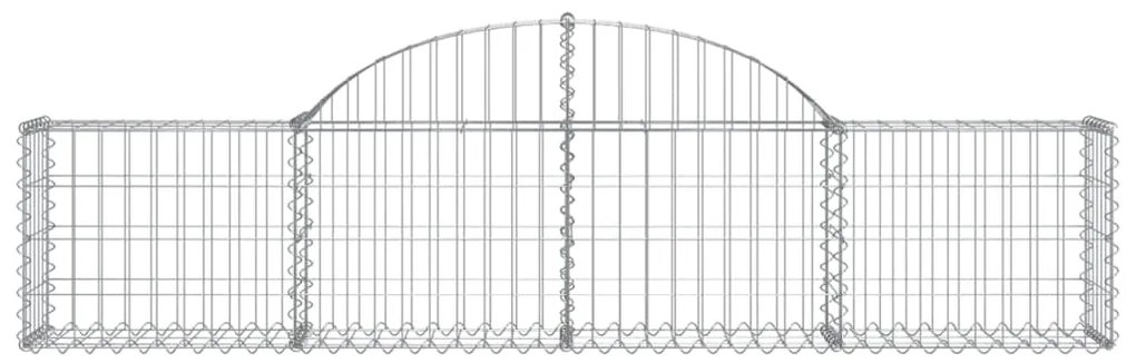 Cestos gabião arqueados 3 pcs 200x30x40/60 cm ferro galvanizado