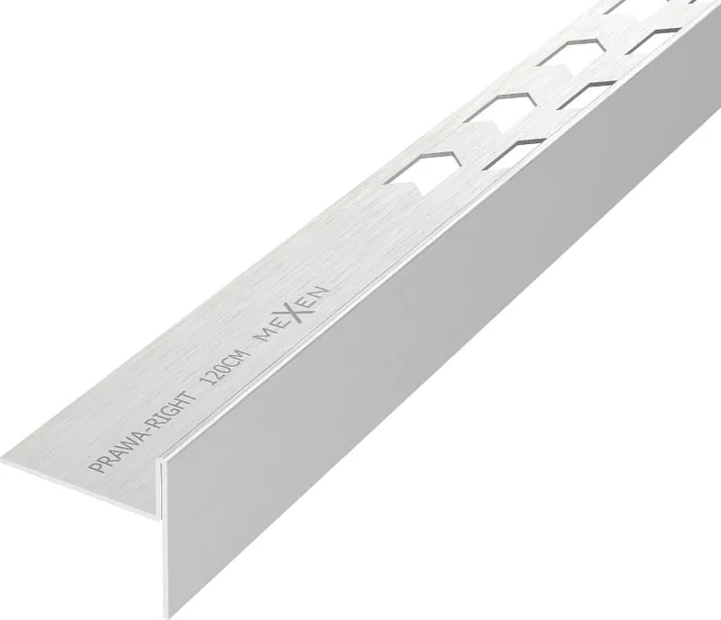 Mexen Line-B guarnição de inclinação de chão 120 cm direita, inox - 181001120R