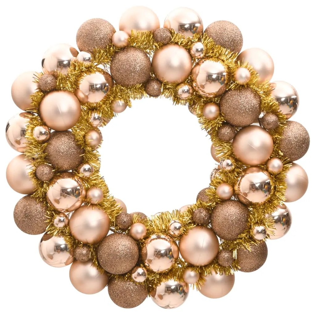 356123 vidaXL Guirlanda de Natal 45 cm poliestireno rosa dourado