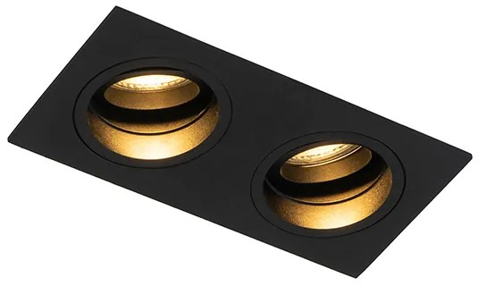 LED Foco embutido inteligente preto retangular ajustável Incl. 2 WiFi GU10 - Chuck Moderno