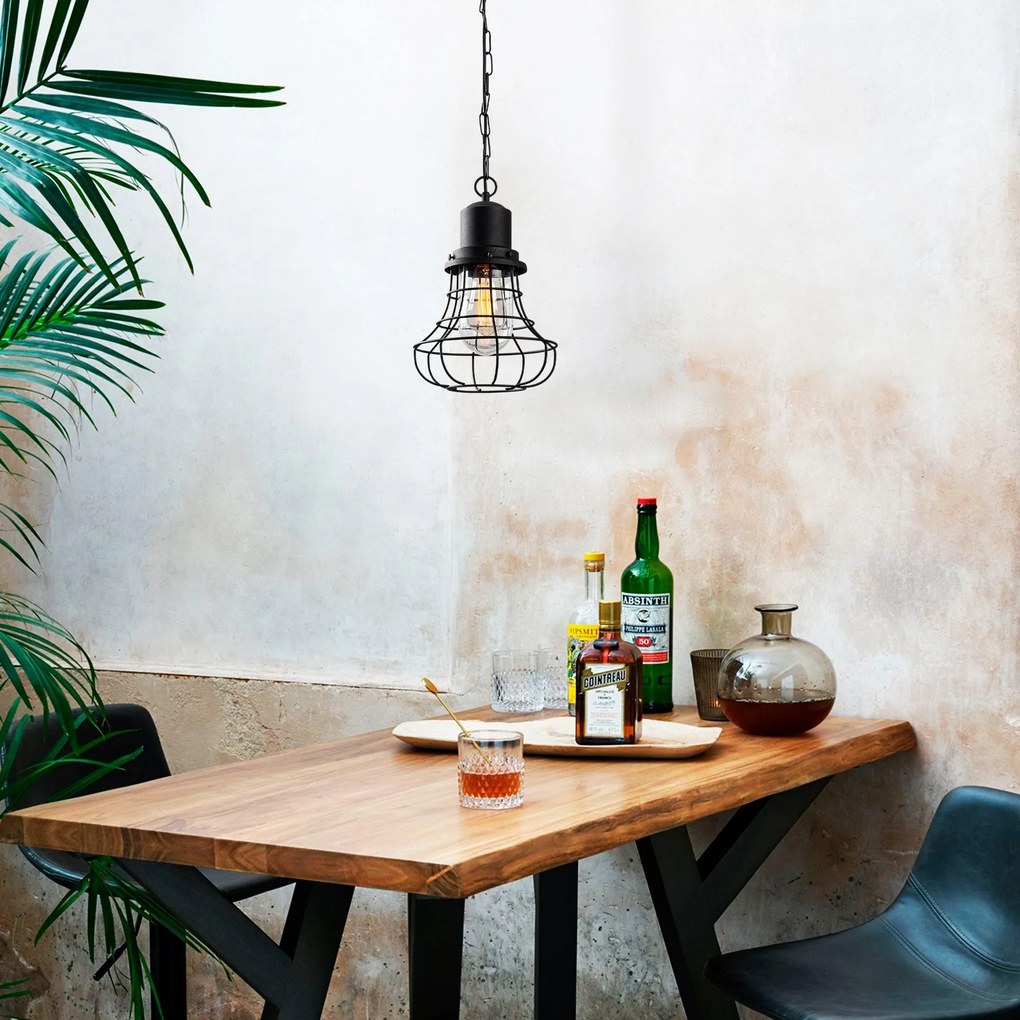 Candeeiro Suspenso GMN-00002 – Preto – 22 cm x 110 cm x 22 cm