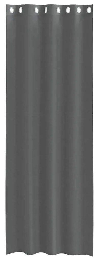 Cortinas de voile com ilhós 2 pcs cinzento-escuro 140x300 cm