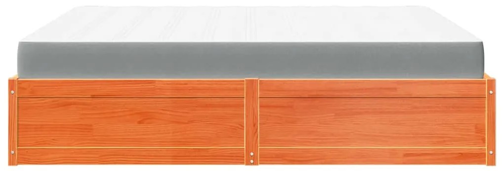 Cama com colchão 180x200 cm pinho maciço castanho-mel
