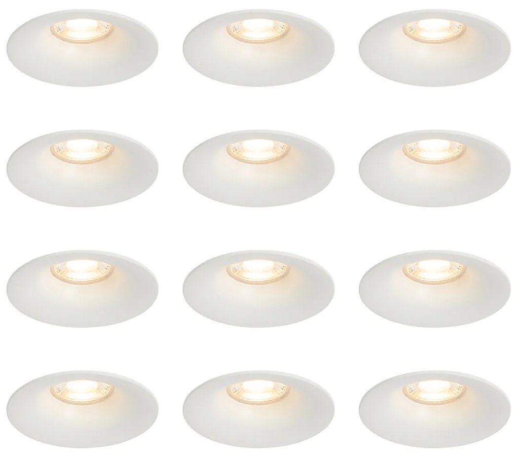 Conjunto de 12 Focos Embutidos Brancos GU10 50mm - Gijs