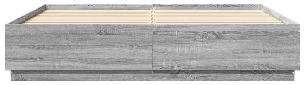 Estrutura de cama 180x200 cm derivados de madeira cinza sonoma