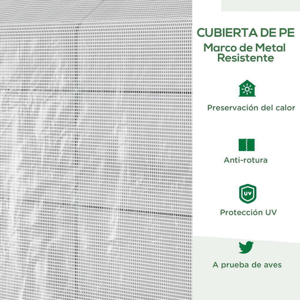 Estufa de Jardim Estufa Caseira com 4 Prateleiras Porta Enrolável Cobe