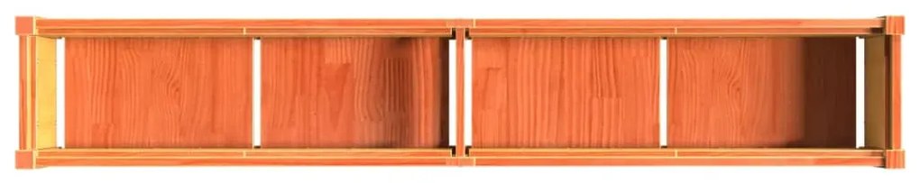 Vaso/floreira de jardim 180x31x31 cm pinho maciço castanho cera
