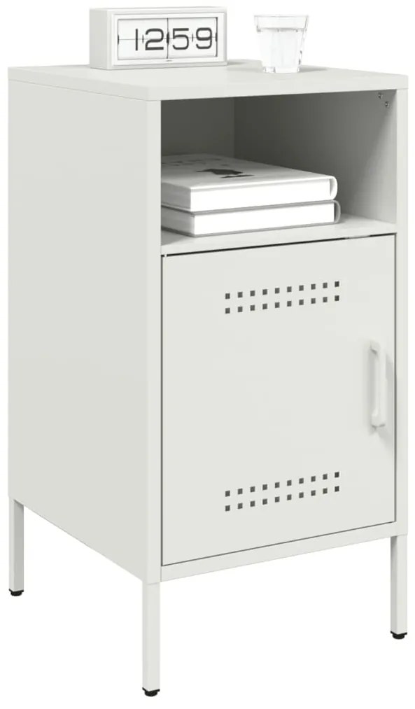 Mesa de cabeceira 36x39x68 cm aço branco