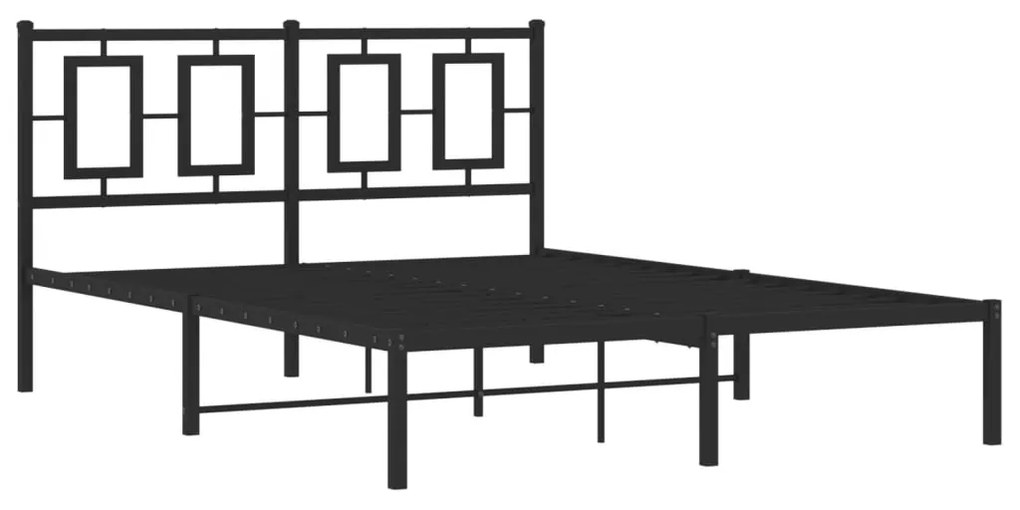 Estrutura de cama com cabeceira 140x200 cm metal preto