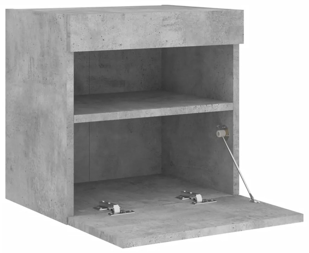 Móveis de parede para TV com luzes LED 2 pcs cinzento cimento