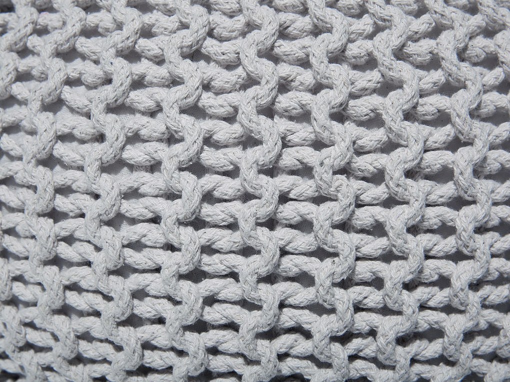 Pufe redondo em tricot cinzento claro 40 x 25 cm CONRAD Beliani
