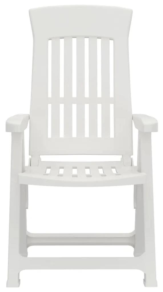 Cadeiras de jardim reclináveis 2 pcs PP branco