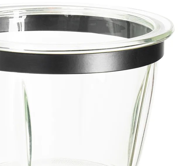 Candeeiro de parede moderno preto com vidro - Roslini