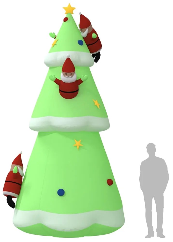 Árvore Natal insuflável com luzes LED 500 cm