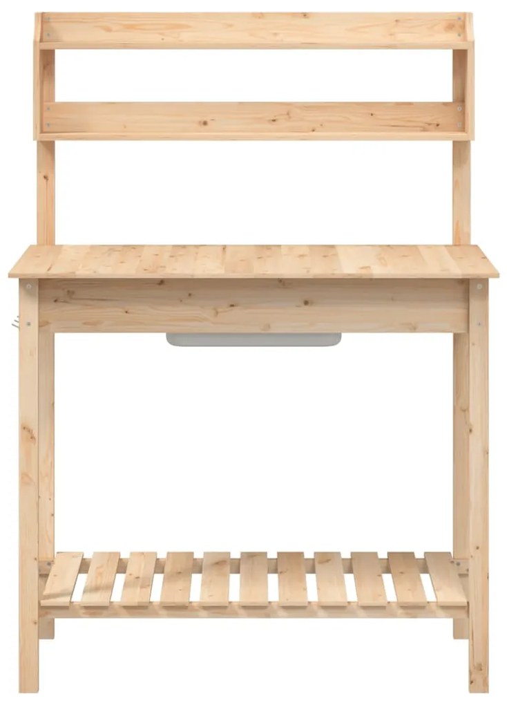 Mesa de cultivo com pia 147,5x44x139,5 cm abeto maciço