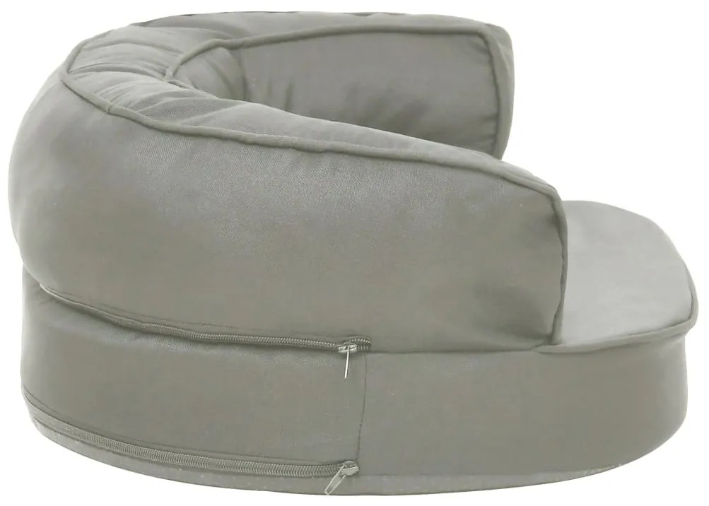 Cama para cães ergonómica 60x42 cm aspeto linho cinzento